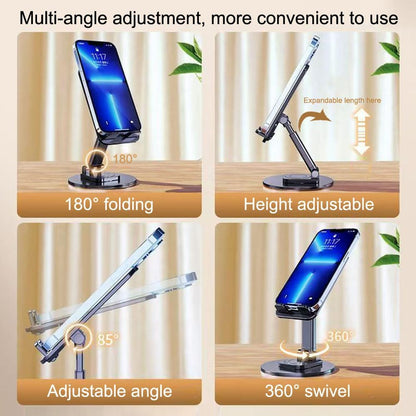 Cell Phone Stand 2 Pack,Angle Height Adjustable Cell Phone Holder for Desk,Foldable Desktop Phone Holder Cradle Dock with Silicon Pad Compatible with All Mobile Phones