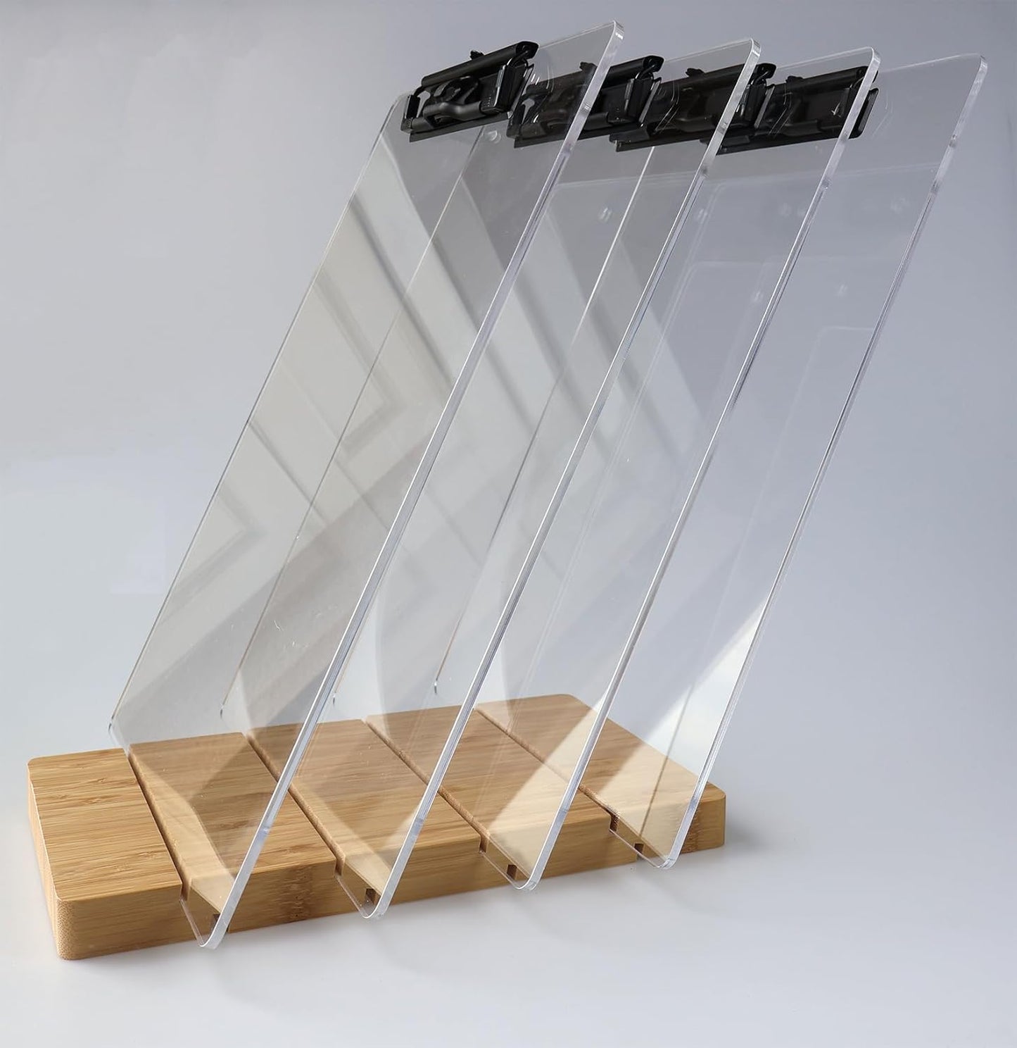 A5 Half Letter Clipboard with Stand,Clear Acrylic Freestanding Memo Size Clipboards,Document Typing Paper Stand,Menu Display Board,Receipt Holder (6"×9")