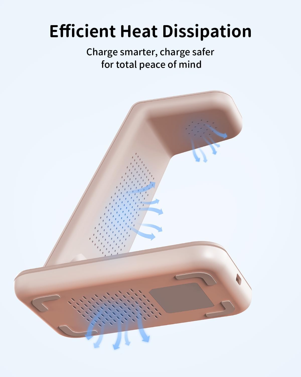Charging Station for iPhone and Apple Watch: 3 in 1 Wireless Phone Charger Stand for iPhone 17 16 15 14 13 12 11 Pro Max & AirPods, Bedside Nightstand Docking