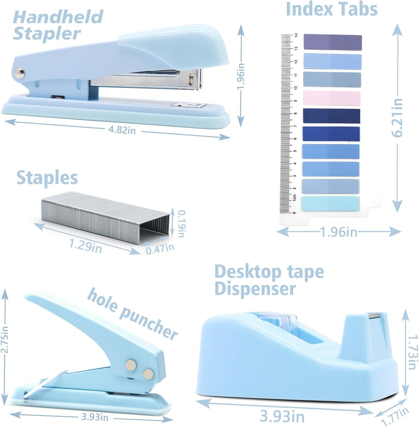 Gold Office Supplies,UPIHO Gold Desk Accessories,Stapler and Tape Dispenser Set with Large Stapler,Tape Dispenser, Staple Remover, Staples, Clips,Scissor,Pen and Sticky Notes,Gifts for Office Clerks
