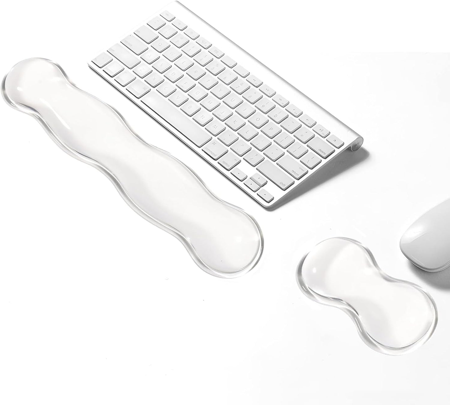 Clear Gel Wrist Rest for Keyboard, Keyboard Wrist Rest for Typing Pain Relief, Ergonomic Keyboard Arm Rest, Suitable for Office, Gaming, Computer, Laptop - Pink