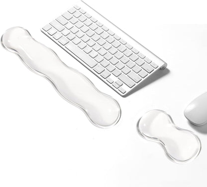 Clear Gel Wrist Rest for Keyboard, Keyboard Wrist Rest for Typing Pain Relief, Ergonomic Keyboard Arm Rest, Suitable for Office, Gaming, Computer, Laptop - Pink