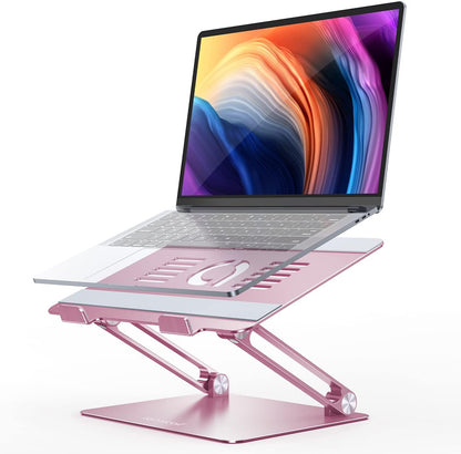 Lamicall Adjustable Laptop Stand, Portable Laptop Riser, Aluminum Laptop Stand for Desk Foldable, Ergonomic Computer Notebook Stand Holder for MacBook Air Pro, Dell XPS, HP (10-17.3'') - Black