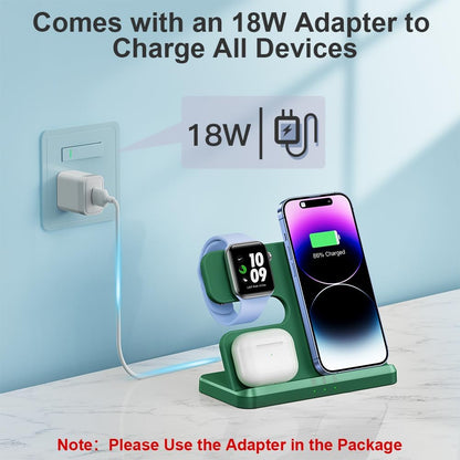 JARGOU 3 in 1 Charging Station for Apple Wireless Charger for iPhone 17 16e 16 15 14 13 12 11 X 8 & for iWatch Charger Wireless Charging Station for Multiple Devices for AirPods 2/3/4/Pro/Pro 2/Pro 3