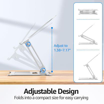 Urmust Laptop Notebook Stand Holder Adjustable Laptop Stand Portable Computer Riser Compatible with MacBook Air Pro HP Dell XPS Lenovo All Laptops 10-15.6"(Rose Gold)