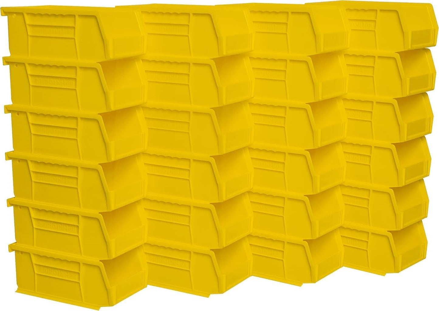 Akro-Mils 30220 AkroBins Plastic Storage Bins, Space-Saving Stackable Bins for Garage, Pantry, Craft Organization, 7" x 4" x 3", Yellow, 24-Pack