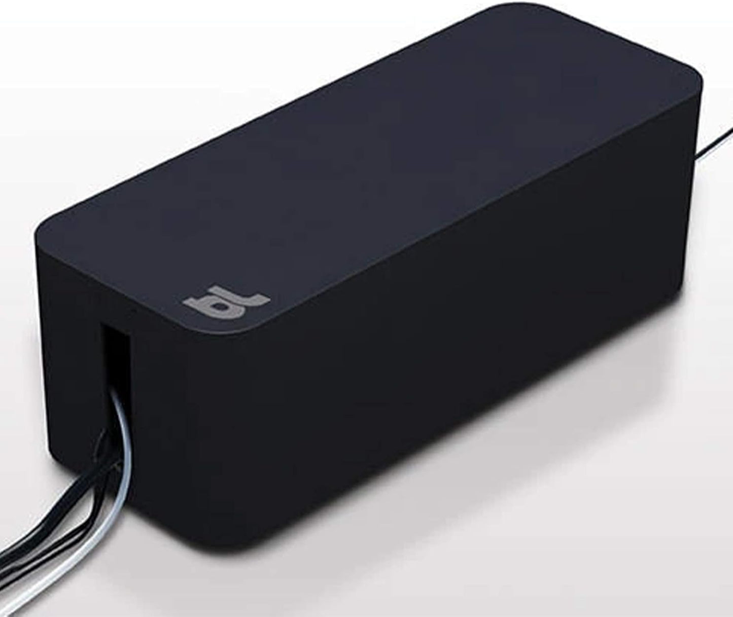 Bluelounge CableBox Mini Cable Management with Small Surge Protector, Black (CBM-BL)