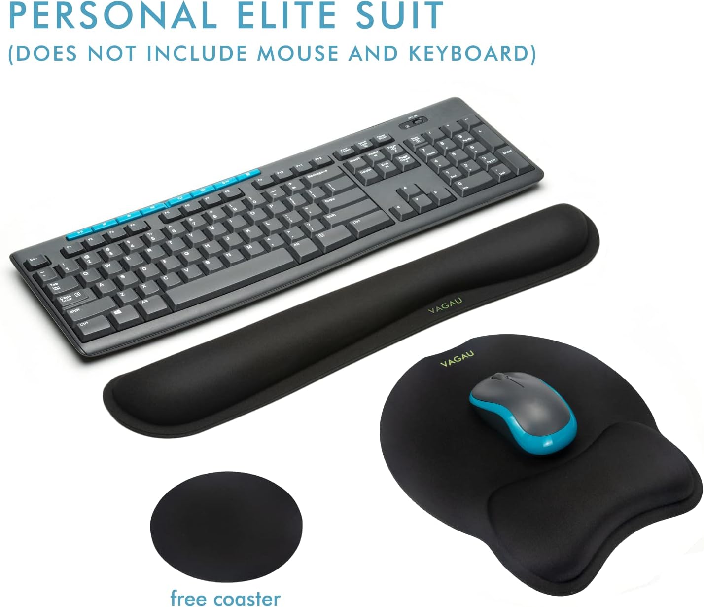 Comfy Mee Premium Memory Foam Keyboard and Mouse Wrist Rest Pads Set- for Comfortable Typing &Wrist Pain Relief (Pack of 2)