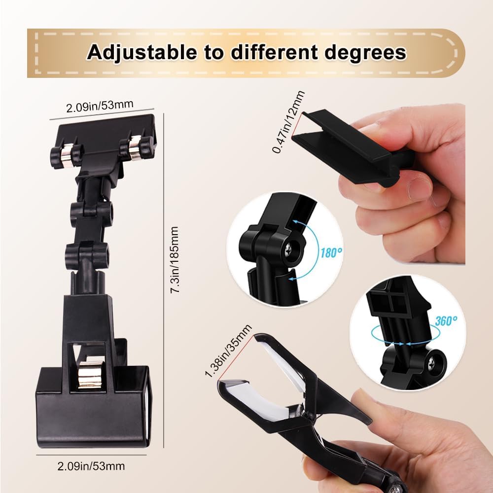 ZORZA 4Pcs Flexible Paper Stand for Desk Rotatable Foldable Document Holder Double Head Paper Holder for Typing Computer Monitor Canvas Clamp