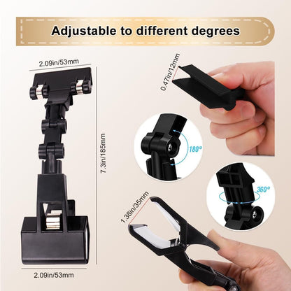 ZORZA 4Pcs Flexible Paper Stand for Desk Rotatable Foldable Document Holder Double Head Paper Holder for Typing Computer Monitor Canvas Clamp