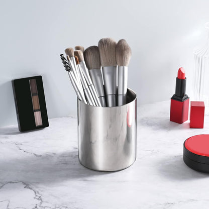 Gold Pencil Holder for Desk, 304 Stainless Steel Pencil Cup, Pen Holder Cup, Pen Pot, Makeup Brush Holder, Desktop Accessory Stationery Organizer