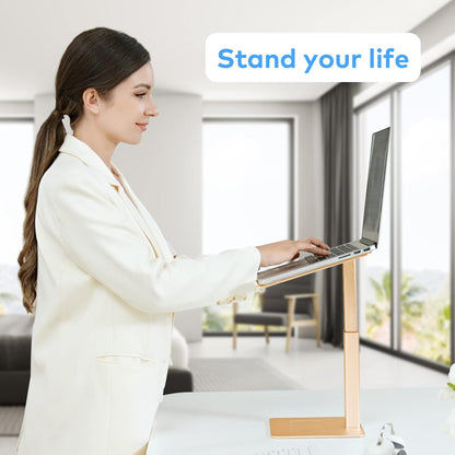 Laptop Stand for Desk, Ergonomic Aluminum Laptop Stand Adjustable Height from 7-15", Sitting and Standing Laptop Riser for 10-17" Notebook