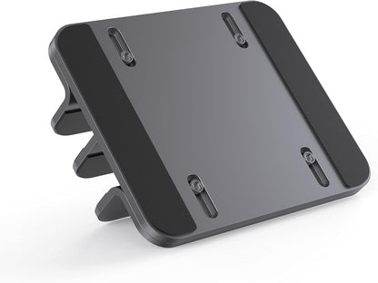 JOKItech Dual Aluminum Vertical Laptop Stand Organizer, Sturdy Notebook Computer Holder Stand Compatible with New Liquid Retina XDR Apple MacBook Air/Pro/Neo, Mac mini & iPad Pro - Black