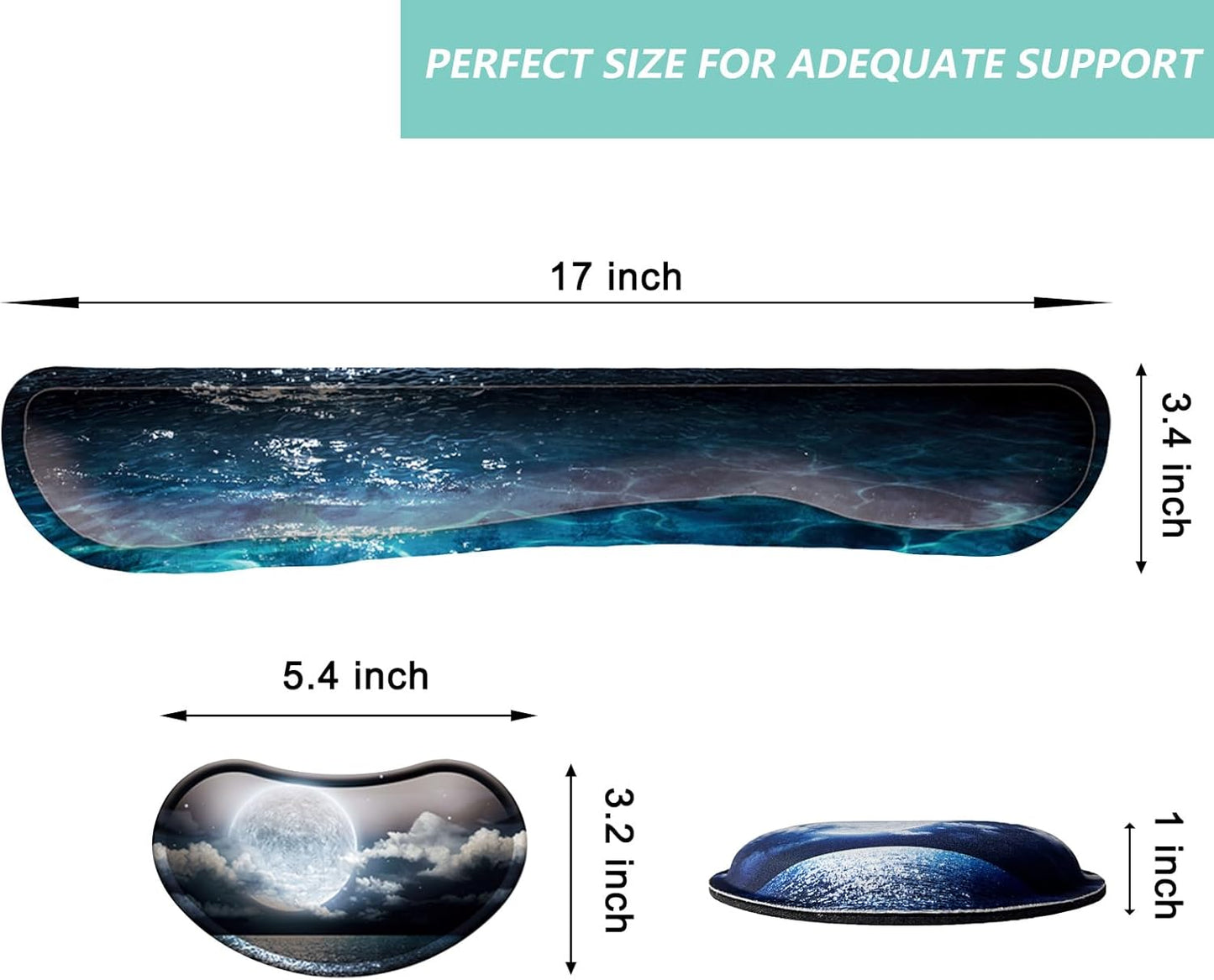 Keyboard Wrist Rest Mouse Wrist Support Set, Memory Foam Wrist Rest Pad for Computer Laptop Keyboard Mouse, Ergonomic Wrist Cushion Support for Typing Pain Relief, Gaming Home Office, Purple