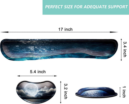 Keyboard Wrist Rest Mouse Wrist Support Set, Memory Foam Wrist Rest Pad for Computer Laptop Keyboard Mouse, Ergonomic Wrist Cushion Support for Typing Pain Relief, Gaming Home Office, Purple