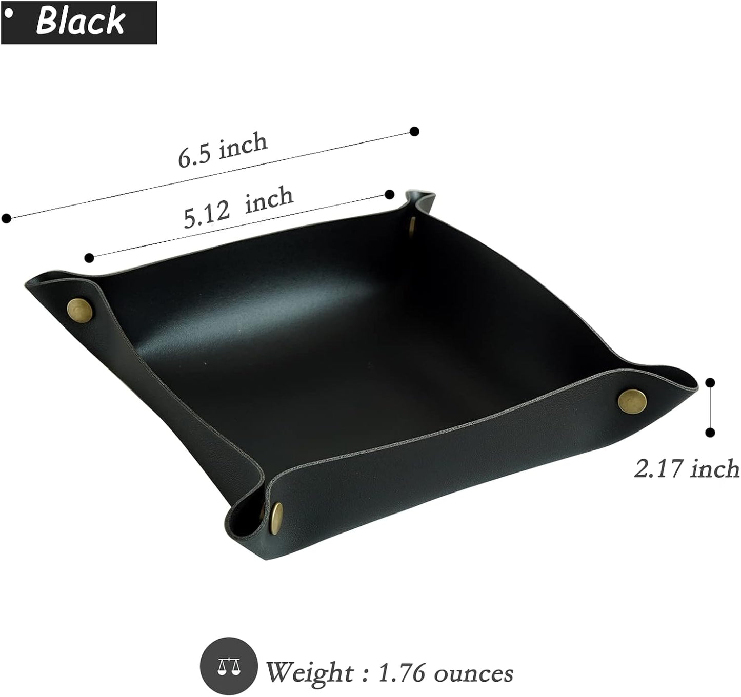 Leather Valet Tray, Small Catchall Tray, Desktop Storage Organizer, EDC Dump Tray for Key, Phone, Jewelry, Wallet, Coin, Watch (Khaki-S)