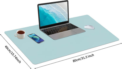 Bloss Leather Desk Pad and Keyboard Wrist Rest, Large Mouse Pad + Keyboard Pad+Mouse Wrist Support, Non-Slip Desk Mat Protector for Office, Home(31.5×15.7 Inches,Beige)