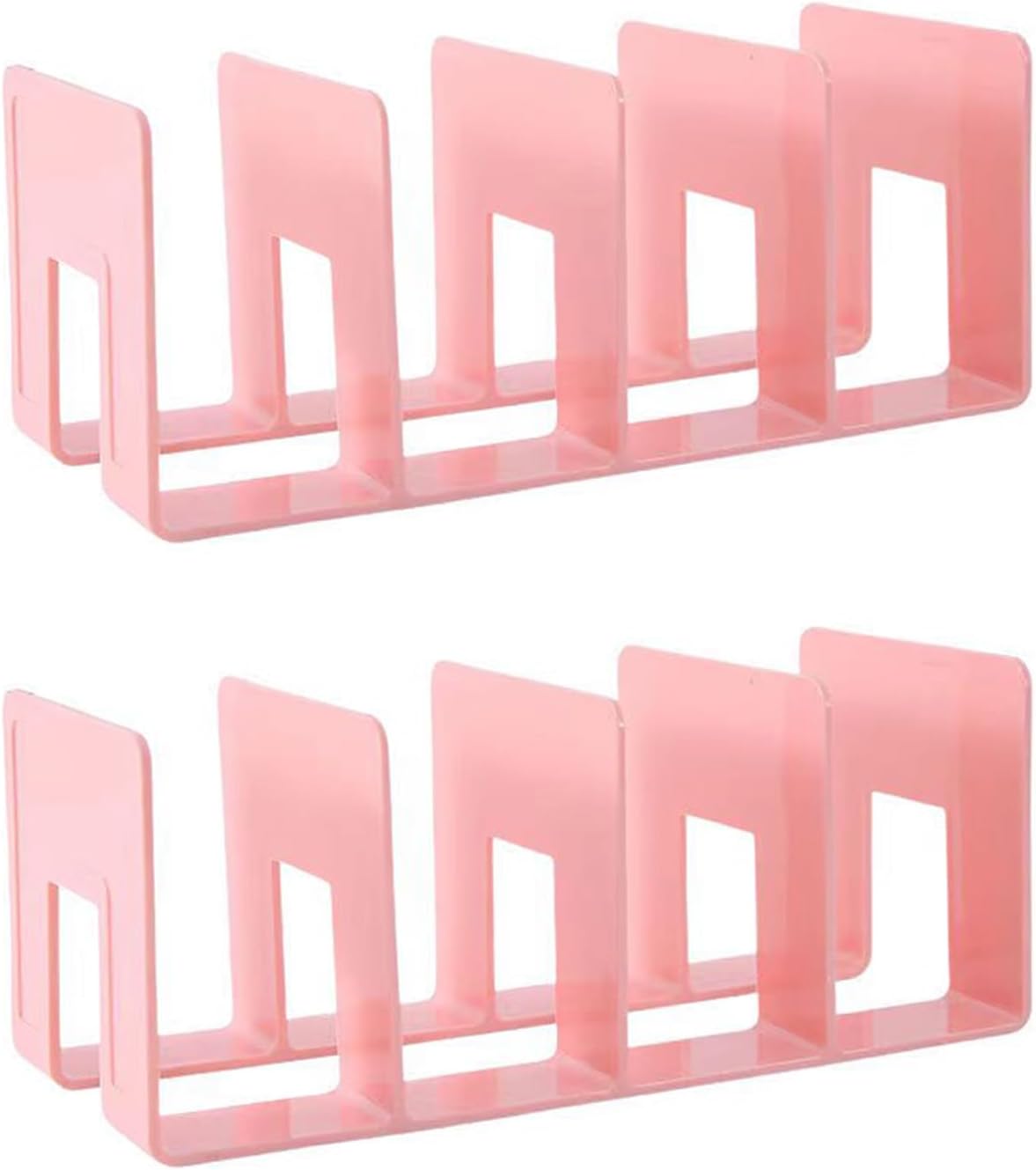 2PCS Acrylic File Organizer for Desk, Desktop Document/Mail Organizer, 4 Compartments Plastics Invisible Bookshelf Floating (12.5" x 5.7" x 5", Black)