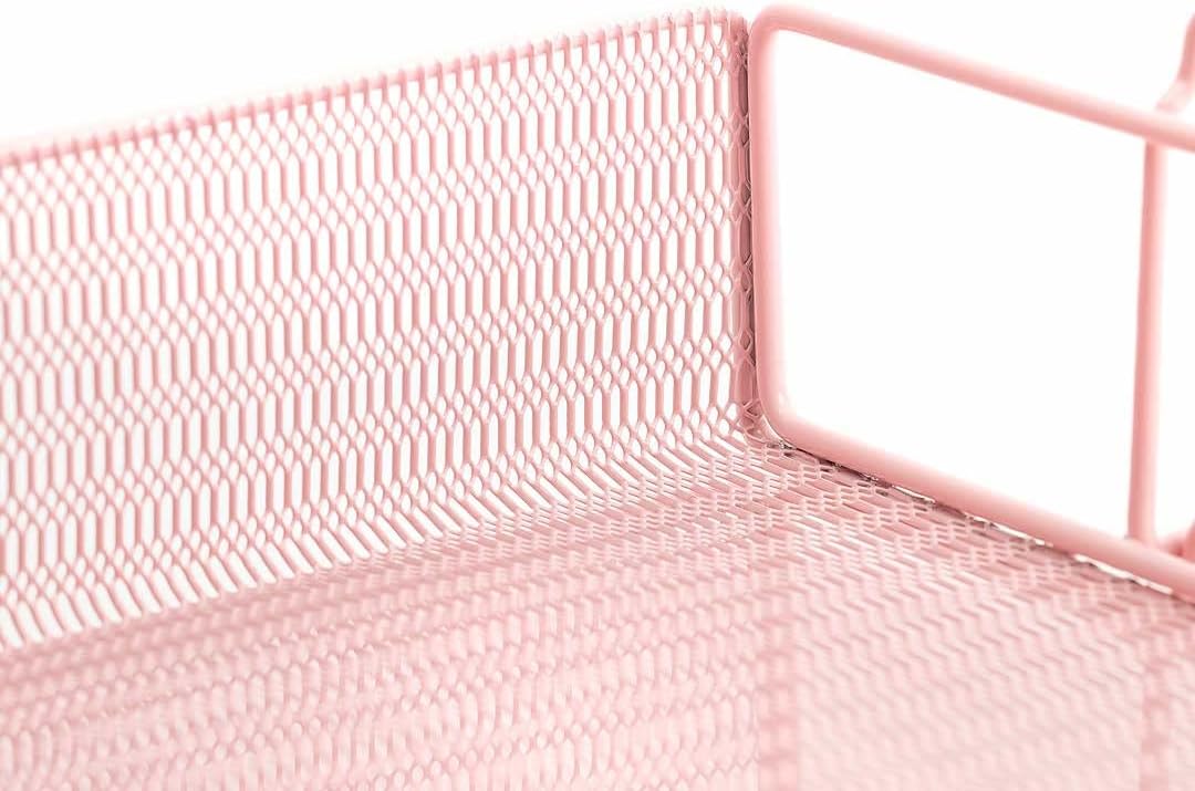 BLU MONACO | Paper Tray Stackable Gold Mesh Set of 2 | Stackable File Trays for Desk Organization | Tiered Desk Organizer with Metal Letter Trays