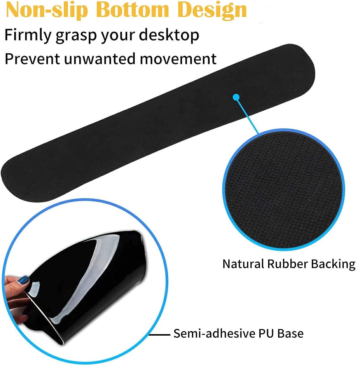 Ergonomically Upgraded Keyboard Wrist Rest and Comfortable Gel Mouse Pad Set, Non-Slip Rubber Base Cute Coaster, for Work, Game Home, Sunflower