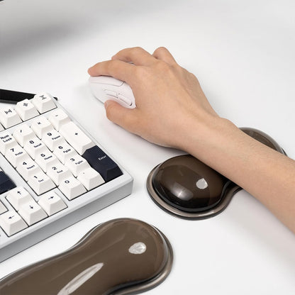 Clear Gel Wrist Rest for Keyboard and Mouse, Green Silicone Mouse Wrist Rest Set, Cute Ergonomic Wrist Rest for Keyboard 60%/75%(Green)