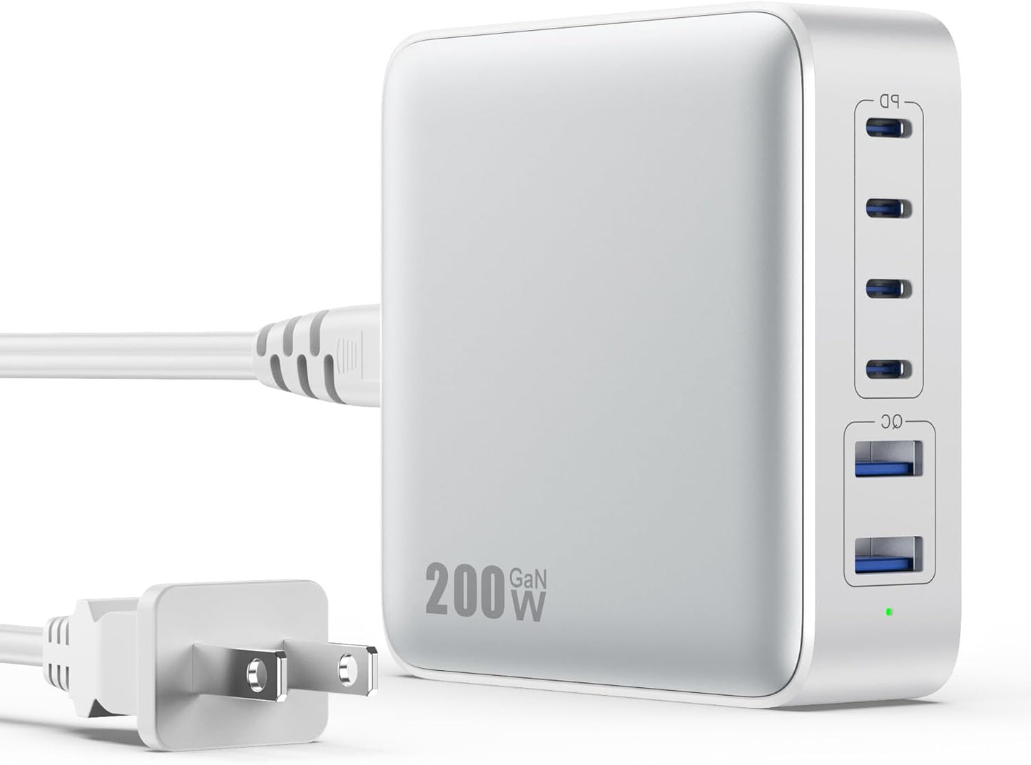 USB C Charger 200W USB C Charger Block,Upgraded GaN III 8-Port Fast Charging Station Hub,PD 65W Laptop Charging Adapter Compatible with MacBook Pro/Air,DELL,Steam Deck,iPhone 16/15/14,Galaxy S23/22