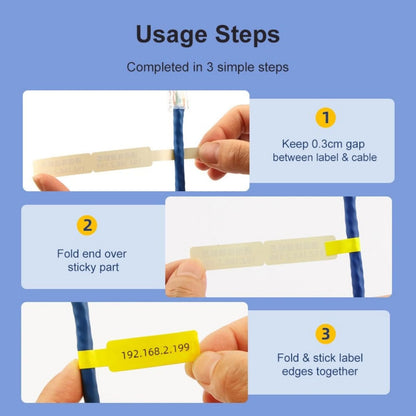 Risio Cable Labels 0.47"x4.29"(12x109mm),70 Labels/Roll(5 color set),Colorful Waterproof Labels for Electronic Devices with Cable Management, Self-Adhesive Tear-Resistant Cable Labels