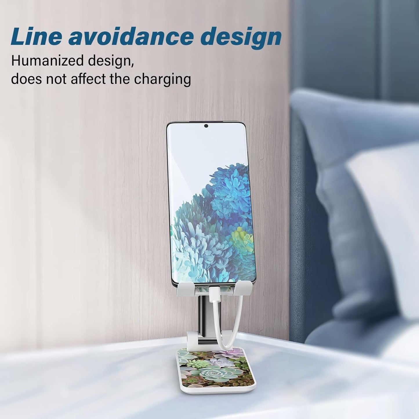 Desk Cell Phone Stand - Adjustable Angle-iPad Holder, Universal Compatible Phone Holder for Desk