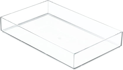 iDesign Clarity Plastic Drawer Organizer, Storage Container for Kitchen Gadgets, Corks, Sticky-Notes, Clips in Pantry, Cabinets, Countertops, 4" x 4" x 2" - Clear,X-Small