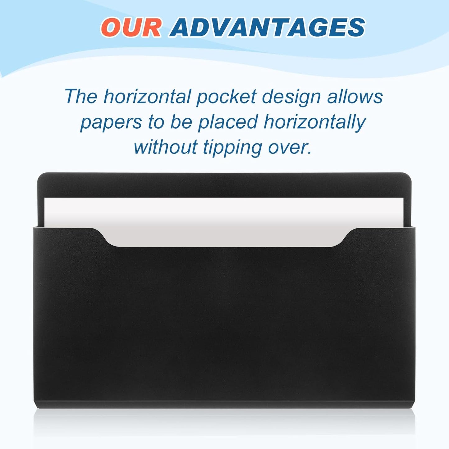 Feifeiya 2 Pcs Magnetic File Folder Wall Hanging Holder Large Pocket Paper Magazine Mail Organizer for Refrigerator Classroom Locker Whiteboard(Vertical,Purple Color,12.2 x 9.4 Inches)