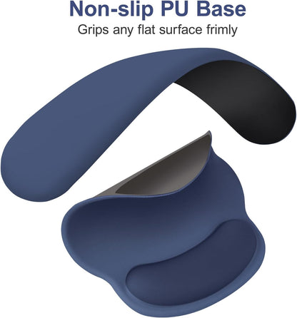 MOSISO Wrist Rest for Keyboard Mouse Pad Set, Large Gaming Deskpad&Circle Curved Mousepad&Keyboard Wrist Rest&Coaster, Ergonomic Non-Slip Mousepad&Easy Typing Pad with Silicone Lining, Apricot