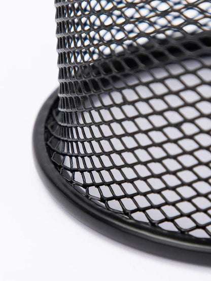 HSYMQ Black Pen Holder Cup for Desk, Pencil Cup Holder, Black Wire Mesh Pen Cup for Desk Office Pen Organizer
