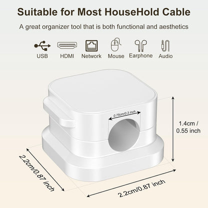 6Pack Magnetic Cable Clips Holder, Cord Organizer for Desk, Strong Adhesive Desk Cable Management for Phone Charger, Computer, Home, Office, Car (Black)