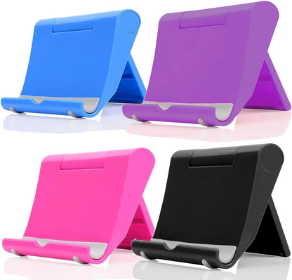 Cell Phone Stand for Desk Foldable Cell Phone Holder Desk Tablet Holder Mobile Phone Dock, Multi-Angle Universal Adjustable Tablet Dock Compatible with Most Cell Phones (White)