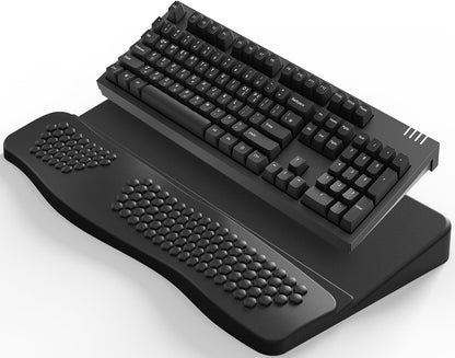 JIKIOU Keyboard Stand with Wrist Rest, Computer Keyboard Stand Pad with Non-Slip Base, Comfy Ergonomic Keyboard Riser Holder for Gaming Office Home 17.13x9.5 in Black