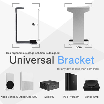 IFCASE Metal Under Desk Shelf Mount Holder for Laptop, Xbox Series S, Xbox One S/X, PS4 Slim/Pro, Desktop Mini PC, Wireless Amplifier, CalDigit TS4 (Black)
