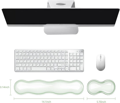 Gel Cloud Keyboard and Mouse Wrist Rest, Cute Wrist Support and Arm Support Keyboard Rest for Keyboard and Mouse Typing Pain Relief，Suitable for Office/Computer/Laptop/Gaming (Pink)