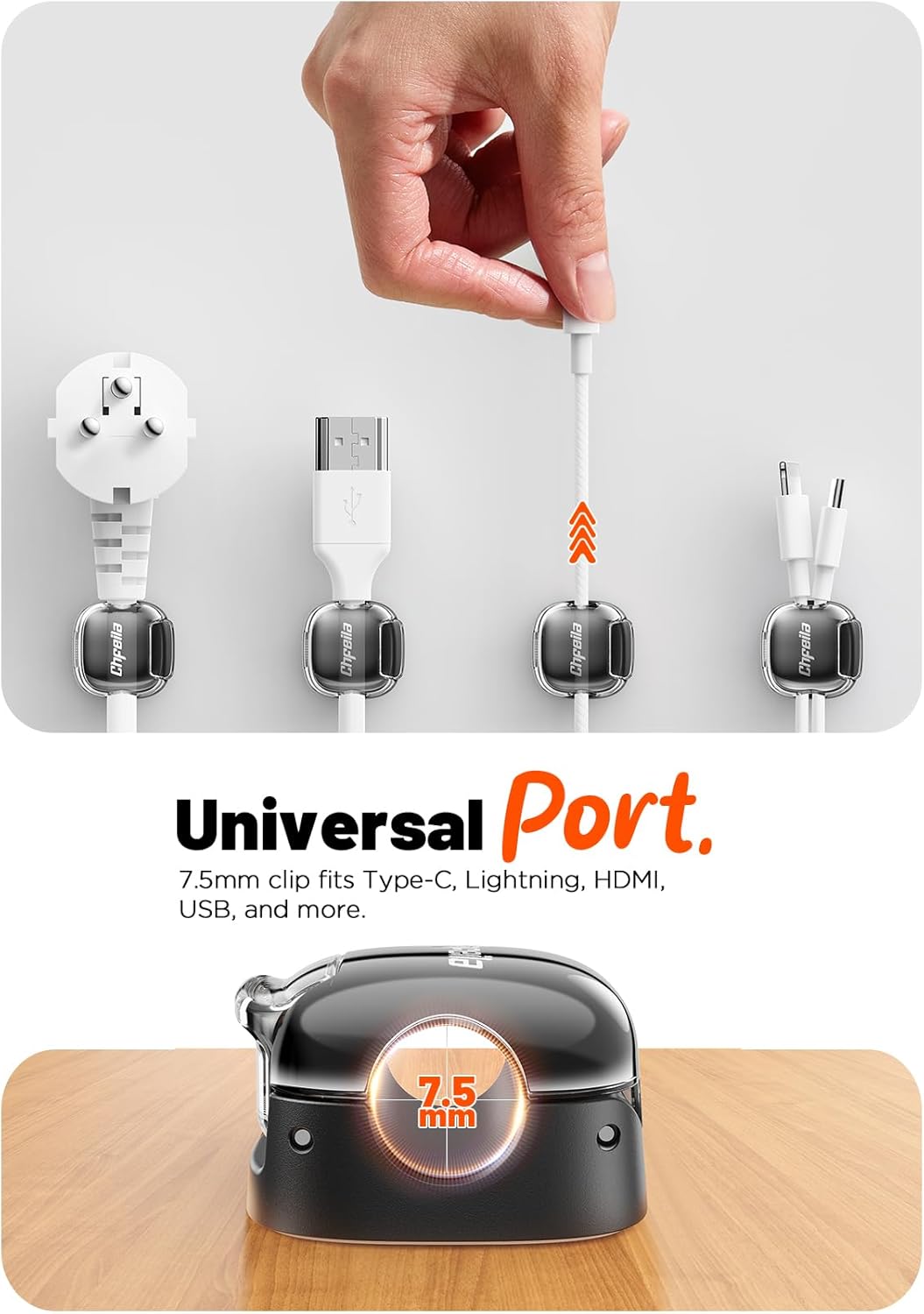 Cable Clips,8 Pack Cord Holder Cord Organizer [1s Lock & Strongest Adhesive] Spring Cord Clips Phone Charger Wire Desk Cable Management Nightstand Home Office School Decor Women Cute Desk Accessories