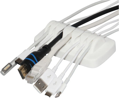 Heaviest Cable Organizer on The Market! Compact and Weighted Desktop Cord Holder and Cable Organizer, Eco-Friendly Silicone, No Bad Smell, Bundled with 4 Reusable Cable Ties! (Black)