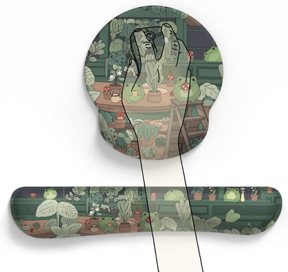 Ghost Book Mousepad with Wrist Rest Halloween Computer Keyboard Mouse Pad Black Cute, Mouse Pad with Wrist Rest for Computer Keyboard, 2 In1 Mousepad with Wrist Support Easy Typing&Relieve Wrist Pai