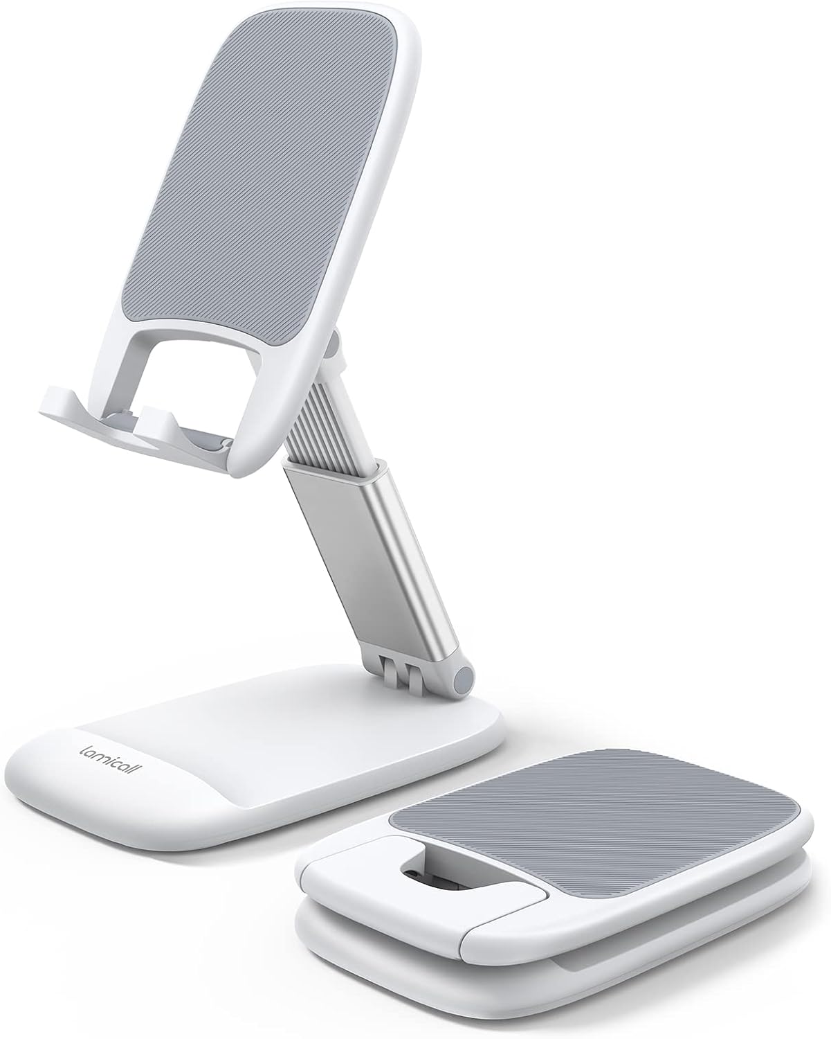 Lamicall Cell Phone Stand for Desk - [Height Adjustable] Foldable Mobile Phone Holder, Portable Stand for iPhone 17 16 15 14 13 12 11 Pro Max Plus Air, Galaxy S25, Office Gift Mothers Day Accessories