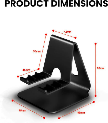 Foldable Phone Stand for Desk | Six Position Adjustable Folding Bracket for Cell Phone | Black Cellphone Holder for Desk & Smartphone Stand | Cellphone & Accessories for Men & Women