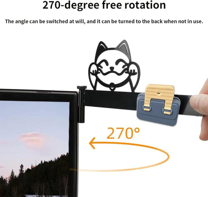 Monitor Document Holder, Paper Holder for Typing with Magnetic Clip, Adhesive Mount Paper Clip Holder, 270° Adjustable Typing Stand for Office Monitor, Desktop Monitors