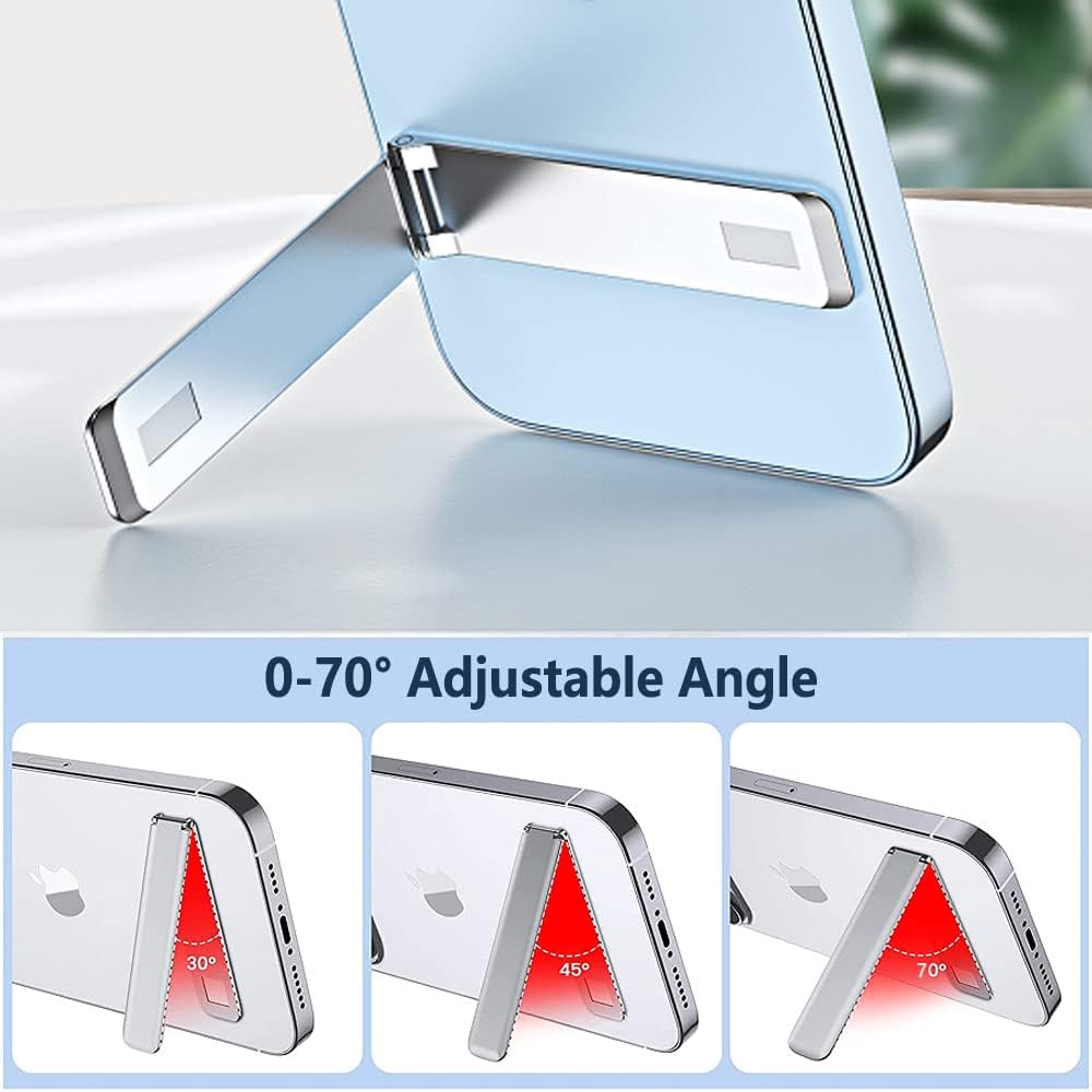 Kinizuxi Cell Phone Kickstand,Vertical and Horizontal Aluminum Phone Stand for Desk, Adjustable Phone Holder Stand for Desk Compatible with iPhone 14/13/12 Samsung Huawei All Smartphones-Silver