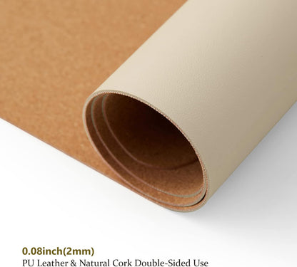 Cork Desk Mat - Dual-Sided Desk Pad for Office and Home - Desk Organization and Accessories - Ideal for Large Mouse Pad and Desk Mats on Top of Desks(Dark Green,90cmx 43cm)