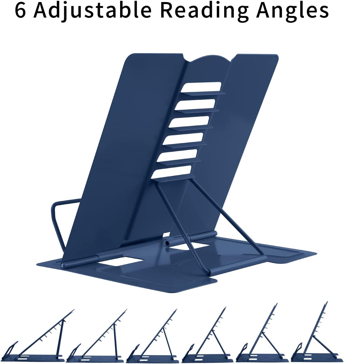 MSDADA Desk Book Stand Metal Reading Rest Book Holder Adjustable Cookbook Documents Holder for Recipes Textbooks Tablet Music Books, Mom Gifts, Gifts for Grandma Mom Mothers Day(Light Purple)