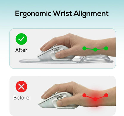 Ergonomic Clear Gel Wrist Rest for Computer Keyboard - Non-Slip Crystal Gel Pad, Soft Comfortable Support, Washable, Office Gaming Wrist Pain Relief