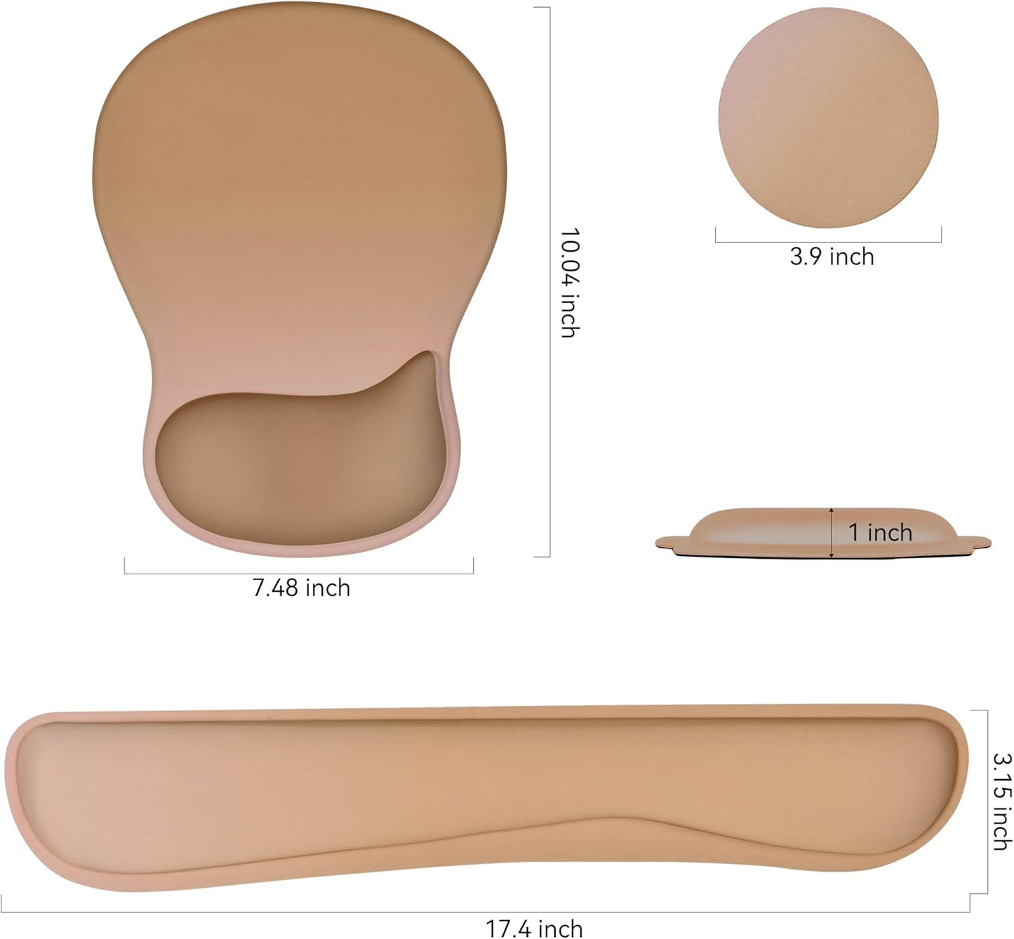 Wrist Rest Support for Mouse Pad Keyboard Set Circle Coaster Gaming Mouse Pad Ergonomic Gel Memory Foam Set for Computer, Laptop, Office, Pain Relief, Comfortably Typing Flowers KM-39