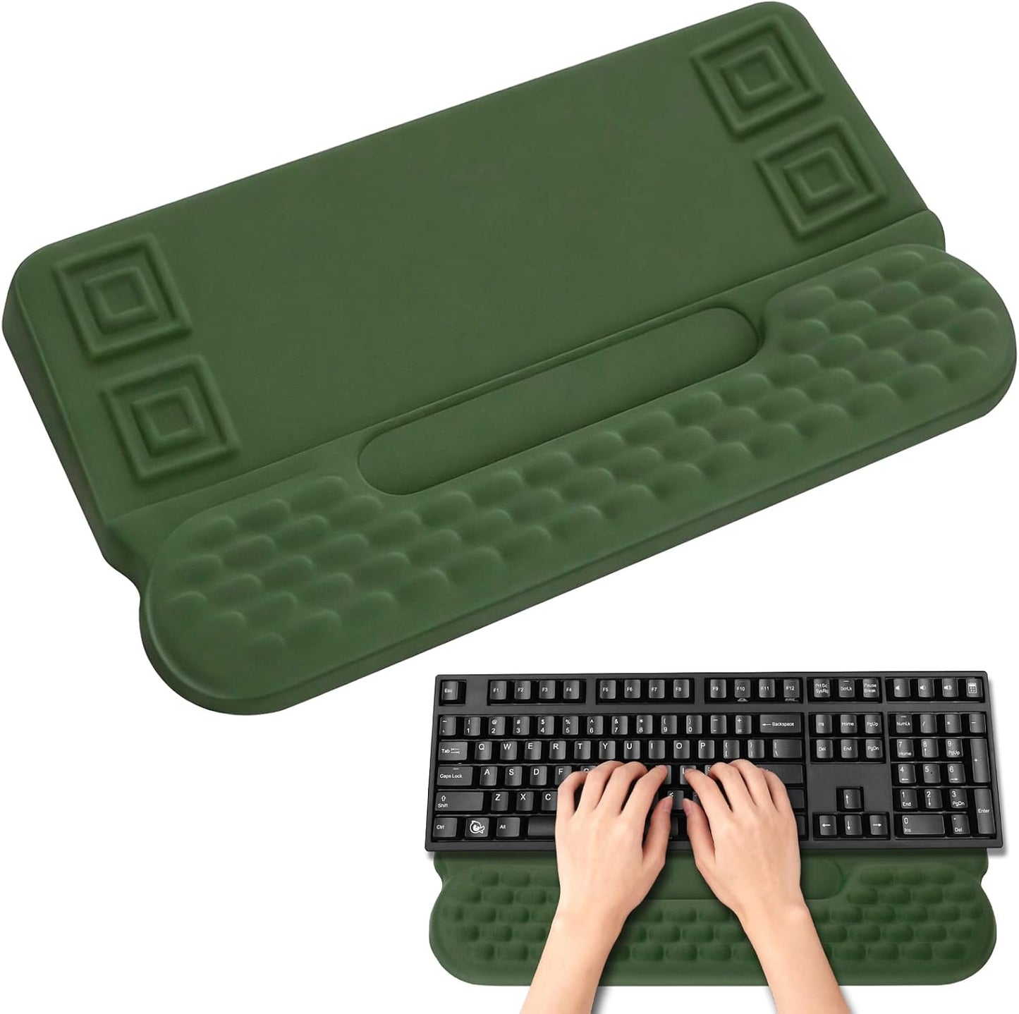 Wrist Rest with Keyboard Stand and Storage Slot, Ergonomic Computer Keyboard Wrist Rest, Soft Memory Foam, Non-Slip Base, Wrist Pad for Keyboard Pad with Wrist Support for Work Study Game