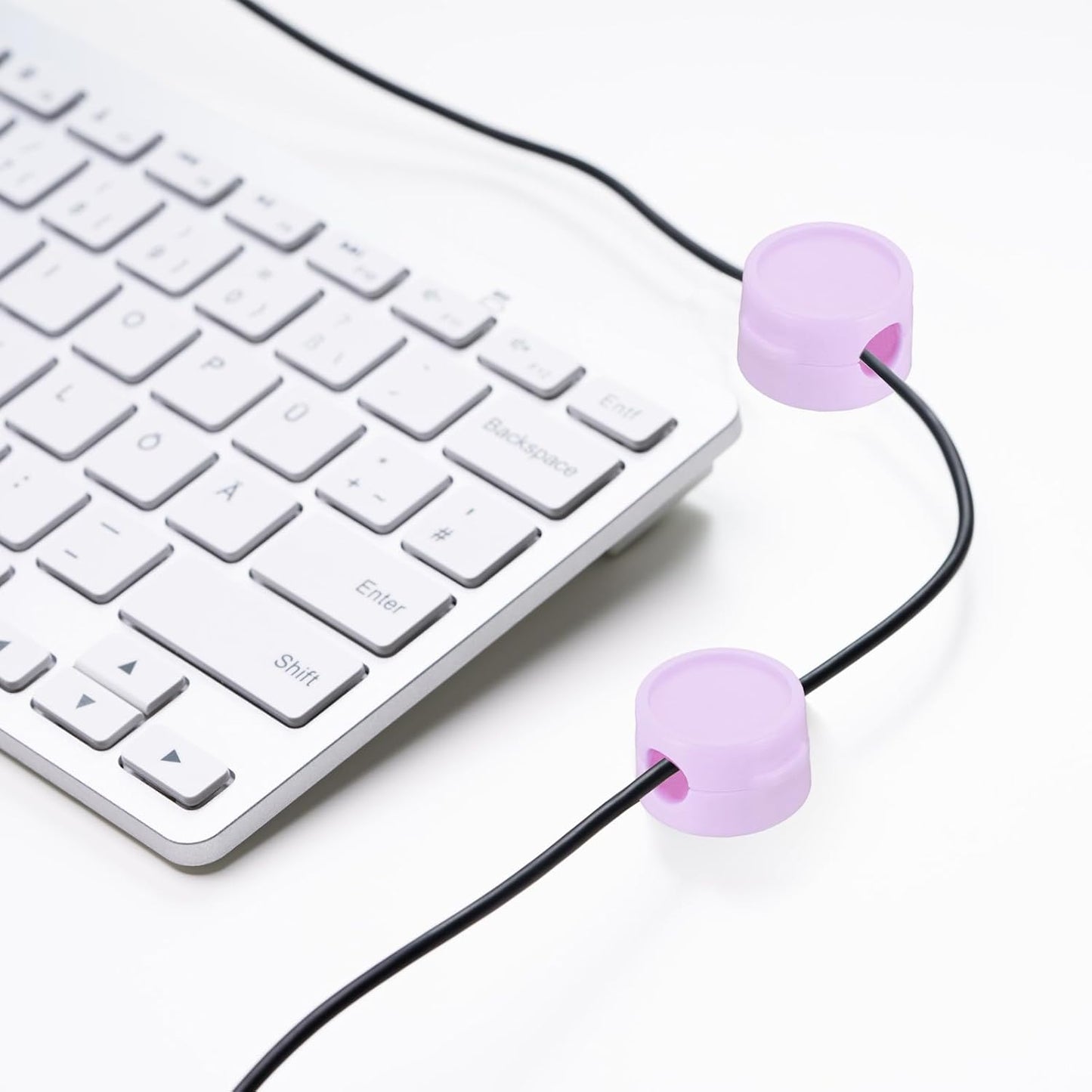 PATIKIL Cable Organizer Holder, 3 Pcs Magnetic Spring Desk Cable Management Clips Adhesive Cord Holder Keeper for Office Desktop Wall Car, Purple